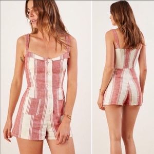Reformation Coconut Romper - 6 - Cuba Stripe Red